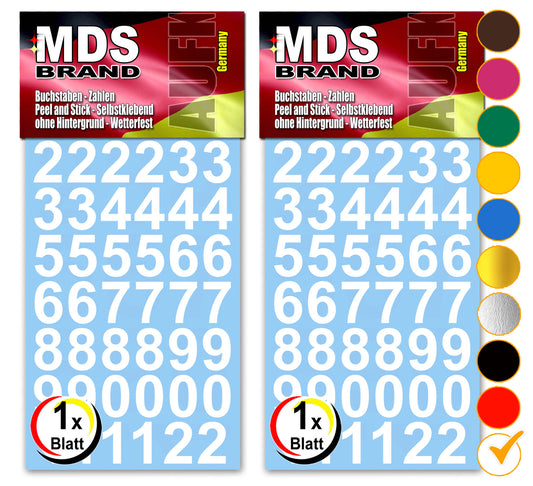 Design 2cm Zahlen Aufkleber | Selbstklebende Klebezahlen | Vinyl Hausnummern zum Aufkleben für Briefkasten, Mülltonnen Aufkleber, Buro Aufkleber, Zahlen für Außen & Innen
