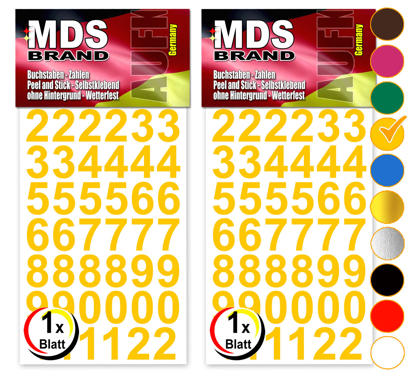 Design 2cm Zahlen Aufkleber | Selbstklebende Klebezahlen | Vinyl Hausnummern zum Aufkleben für Briefkasten, Mülltonnen Aufkleber, Buro Aufkleber, Zahlen für Außen & Innen