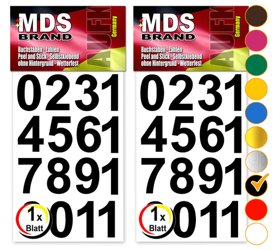 Design 35mm Zahlen Aufkleber | Selbstklebende Klebezahlen | Vinyl Hausnummern zum Aufkleben für Briefkasten, Mülltonnen Aufkleber, Buro Aufkleber, Zahlen für Außen & Innen