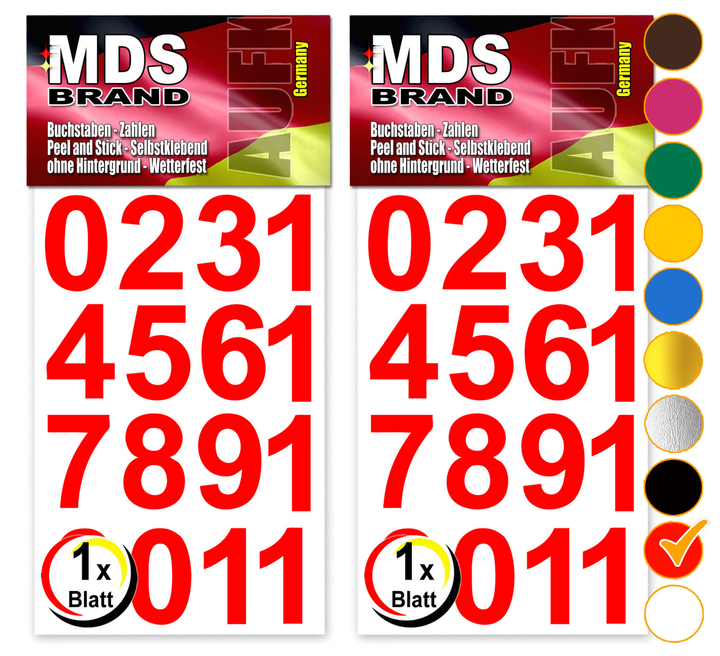 Design 35mm Zahlen Aufkleber | Selbstklebende Klebezahlen | Vinyl Hausnummern zum Aufkleben für Briefkasten, Mülltonnen Aufkleber, Buro Aufkleber, Zahlen für Außen & Innen