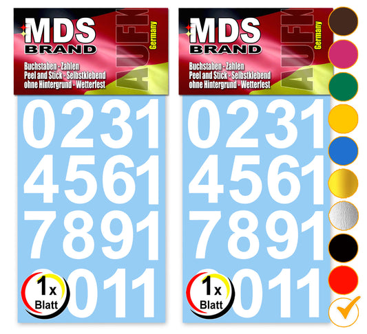 Design 35mm Zahlen Aufkleber | Selbstklebende Klebezahlen | Vinyl Hausnummern zum Aufkleben für Briefkasten, Mülltonnen Aufkleber, Buro Aufkleber, Zahlen für Außen & Innen