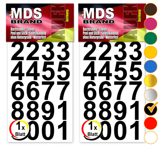 Design 3cm Zahlen Aufkleber | Selbstklebende Klebezahlen | Vinyl Hausnummern zum Aufkleben für Briefkasten, Mülltonnen Aufkleber, Buro Aufkleber, Zahlen für Außen & Innen
