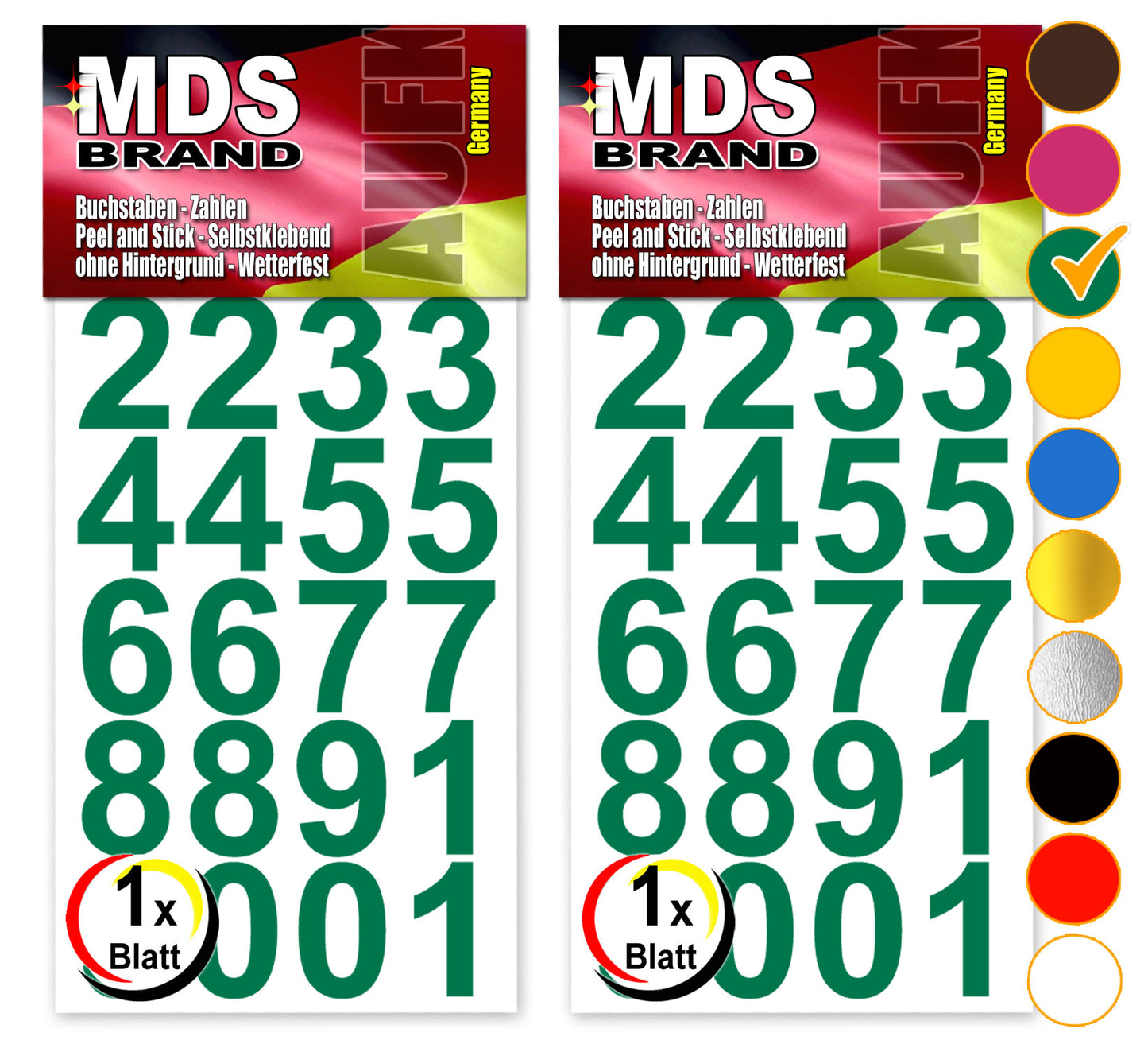 Design 3cm Zahlen Aufkleber | Selbstklebende Klebezahlen | Vinyl Hausnummern zum Aufkleben für Briefkasten, Mülltonnen Aufkleber, Buro Aufkleber, Zahlen für Außen & Innen