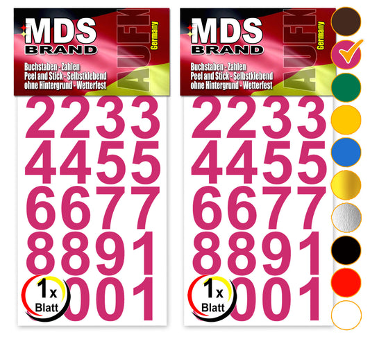 Design 3cm Zahlen Aufkleber | Selbstklebende Klebezahlen | Vinyl Hausnummern zum Aufkleben für Briefkasten, Mülltonnen Aufkleber, Buro Aufkleber, Zahlen für Außen & Innen