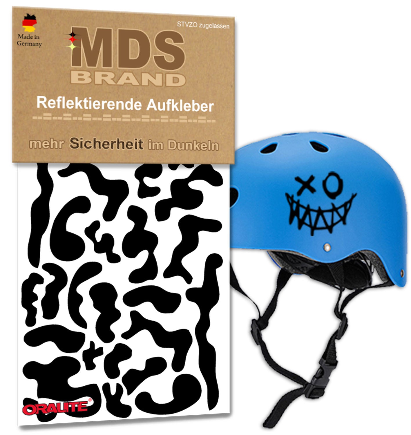 Reflektoren Sticker Set - Fahrrad Reflektoren - Fahrradrahmen - Roller/Kinderwagen - Reflektoren für Kinder Helm - Hohe Sichtbarkeit - Optimierte Haftung