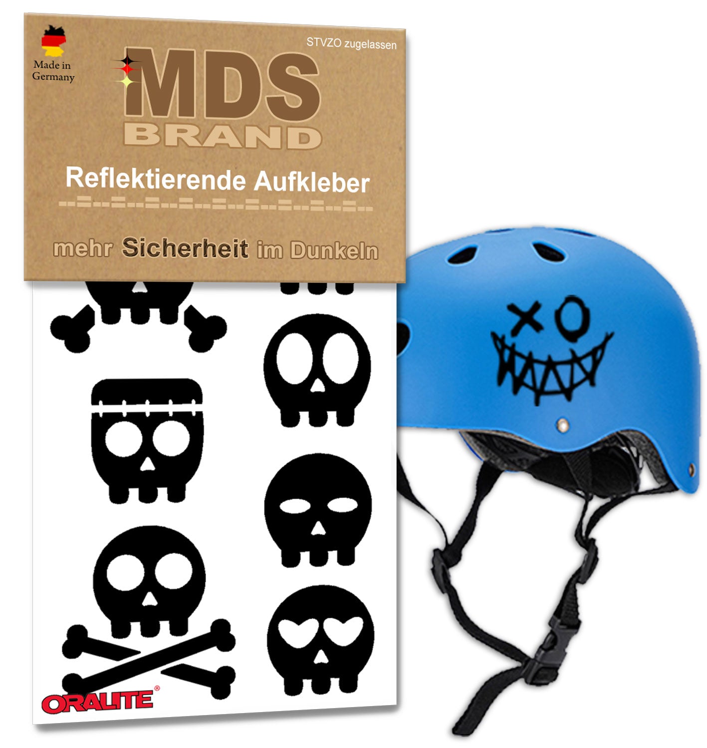 Reflektoren Sticker Set - Fahrrad Reflektoren - Fahrradrahmen - Roller/Kinderwagen - Reflektoren für Kinder Helm - Hohe Sichtbarkeit - Optimierte Haftung
