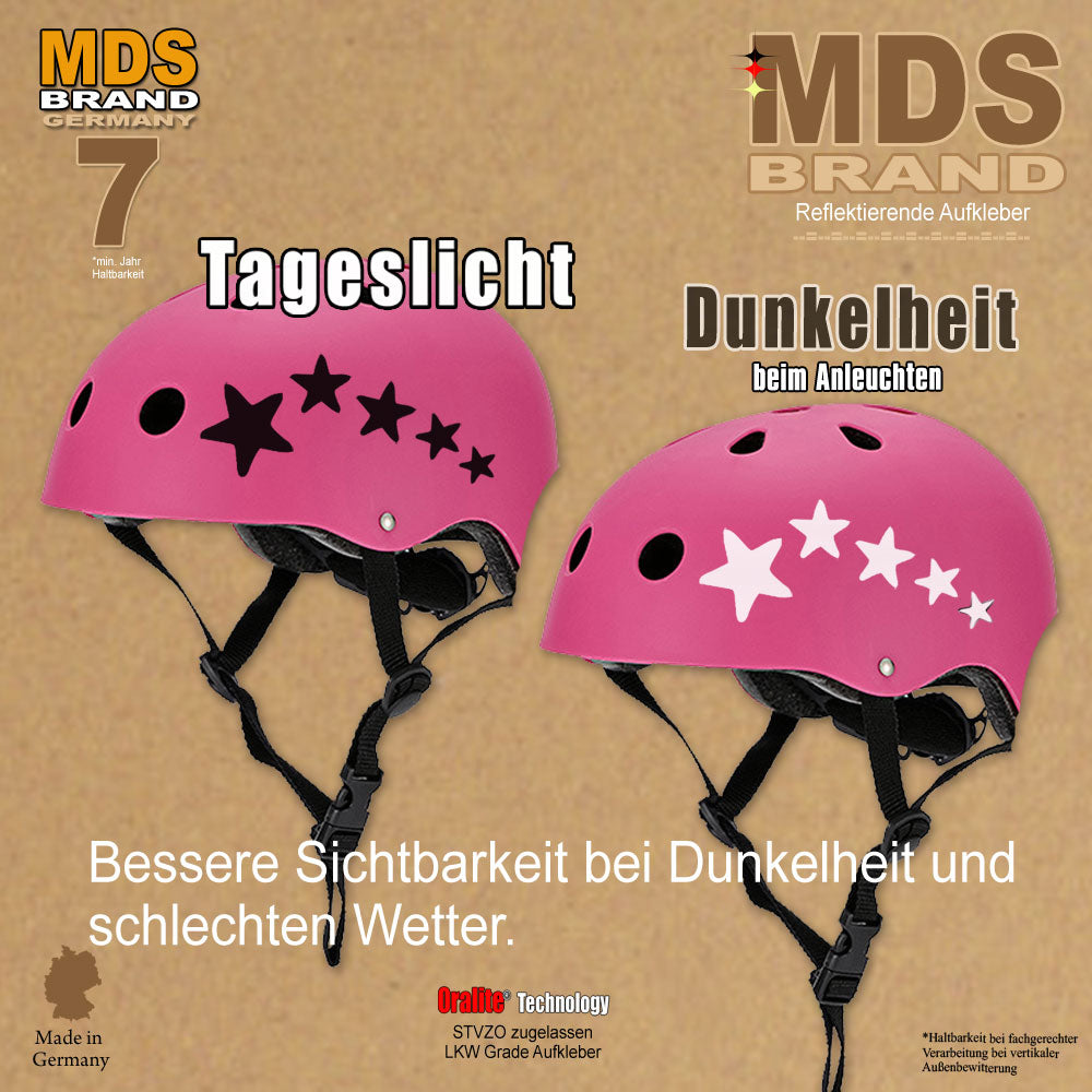 Reflektoren Sticker Set - Fahrrad Reflektoren - Fahrradrahmen - Roller/Kinderwagen - Reflektoren für Kinder Helm - Hohe Sichtbarkeit - Optimierte Haftung