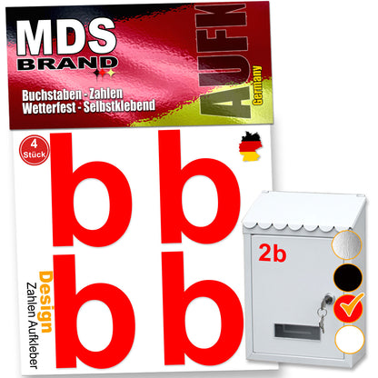 5cm Design Zahlen Aufkleber Selbstklebende Klebezahlen | Vinyl Hausnummern zum Aufkleben für Briefkasten, Mülltonnen, Hausnummer für Außen & Innen Rot