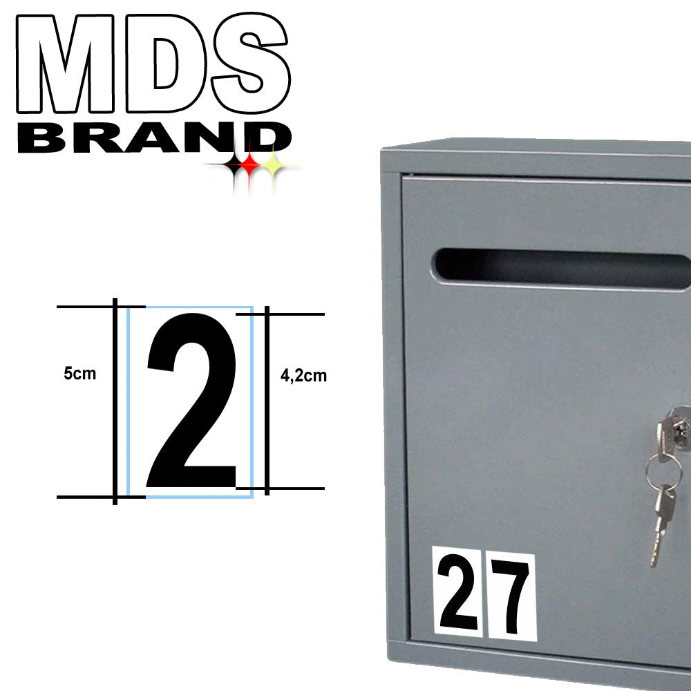 24x Post 5cm Zahlen Aufkleber 2X/Satz 0-9 Selbstklebende Wetterfest Klebezahlen für Briefkasten, Mülltonne & Hausnummeren Aufkleber für Außen & Innen