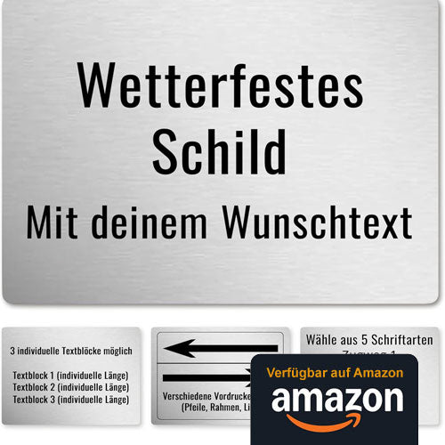 Schild selbst gestalten, individuelles Schild f. draußen als Namen, Hausnummer & Straßennamen, Hausnummernschild, Namensschild, Firmenschild, personalisierbar