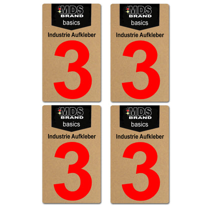 Design Rot 10cm Zahlen Aufkleber, Selbstklebende Klebezahlen für Briefkasten, Mülltonne, Hausnummer Aufkleber für Außen & Innen