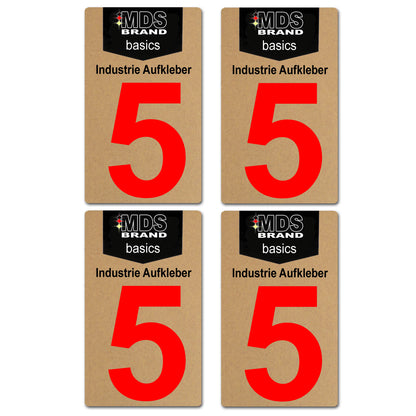 Design Rot 10cm Zahlen Aufkleber, Selbstklebende Klebezahlen für Briefkasten, Mülltonne, Hausnummer Aufkleber für Außen & Innen