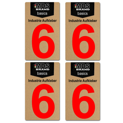 Design Rot 10cm Zahlen Aufkleber, Selbstklebende Klebezahlen für Briefkasten, Mülltonne, Hausnummer Aufkleber für Außen & Innen