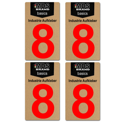 Design Rot 10cm Zahlen Aufkleber, Selbstklebende Klebezahlen für Briefkasten, Mülltonne, Hausnummer Aufkleber für Außen & Innen