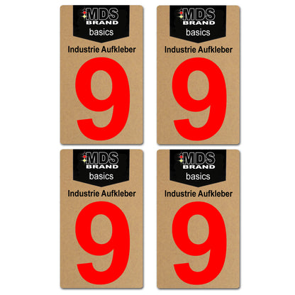 Design Rot 10cm Zahlen Aufkleber, Selbstklebende Klebezahlen für Briefkasten, Mülltonne, Hausnummer Aufkleber für Außen & Innen