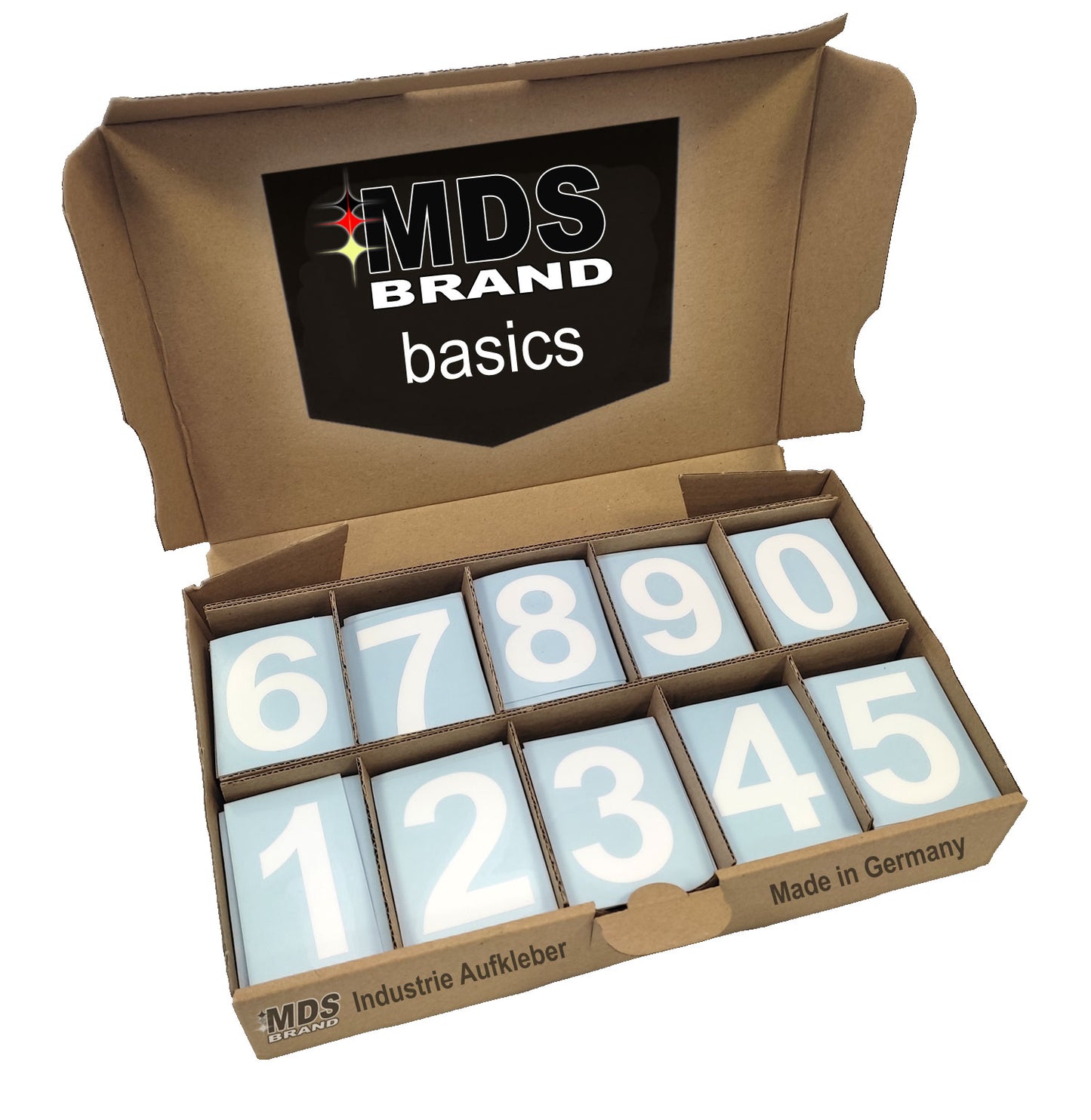 Basics Big Box, 5cm Zahlen Aufkleber, Glänzend, 100 & 200 Stück, Zahlen zum aufkleben, Wetterfest klebezahlen