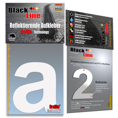 10cm Reflektierende Zahlen Aufkleber | LKW Marking Grade Reflektoren für Hausnummer & Mülltonnen Aufkleber Weiss Weiss