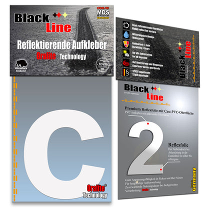 10cm Reflektierende Zahlen Aufkleber | LKW Marking Grade Reflektoren für Hausnummer & Mülltonnen Aufkleber Weiss Weiss