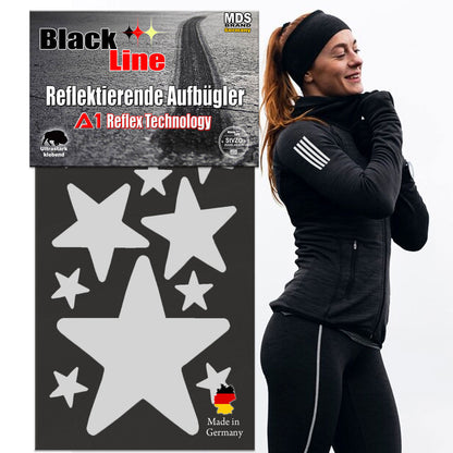 Reflektierende Aufbügler -Sterne- Set - Reflektoren Kinderkleidung - Hohe Sichtbarkeit - Optimierte Haftung für Kleidung oder Schulranzen