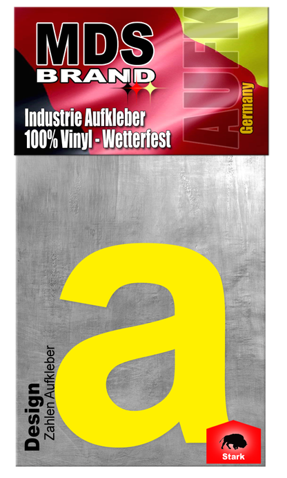 Design 20cm Zahlen Aufkleber GELB | Selbstklebende hausnummern zum aufkleben | Klebezahlen für Mülltonne, Briefkasten & Hausnummer | Optimal für Außen & Innen, klebeziffer