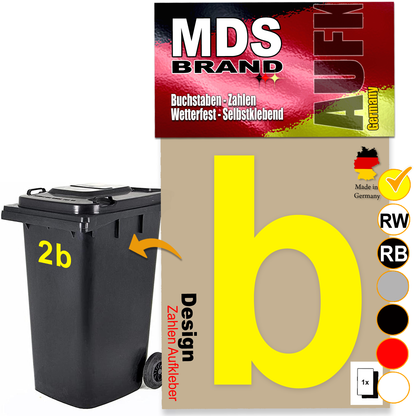 Design 15cm Zahlen Aufkleber Selbstklebende Klebezahlen für Briefkasten, Mülltonne & Hausnummeren Aufkleber für Außen & Innen Gelb