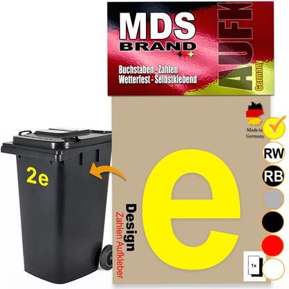 Design 15cm Zahlen Aufkleber Selbstklebende Klebezahlen für Briefkasten, Mülltonne & Hausnummeren Aufkleber für Außen & Innen Gelb