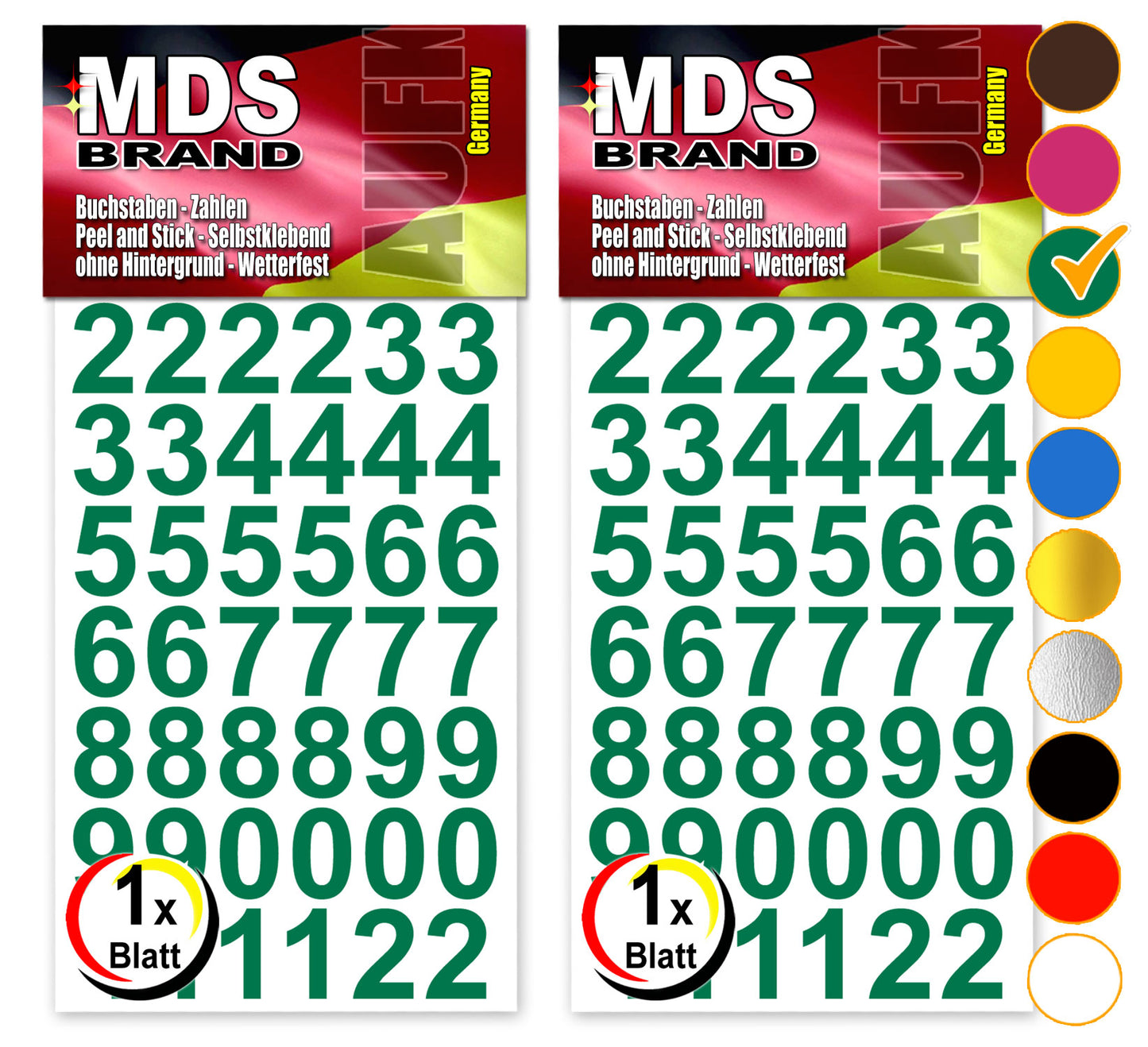 Design 2cm Zahlen Aufkleber | Selbstklebende Klebezahlen | Vinyl Hausnummern zum Aufkleben für Briefkasten, Mülltonnen Aufkleber, Buro Aufkleber, Zahlen für Außen & Innen
