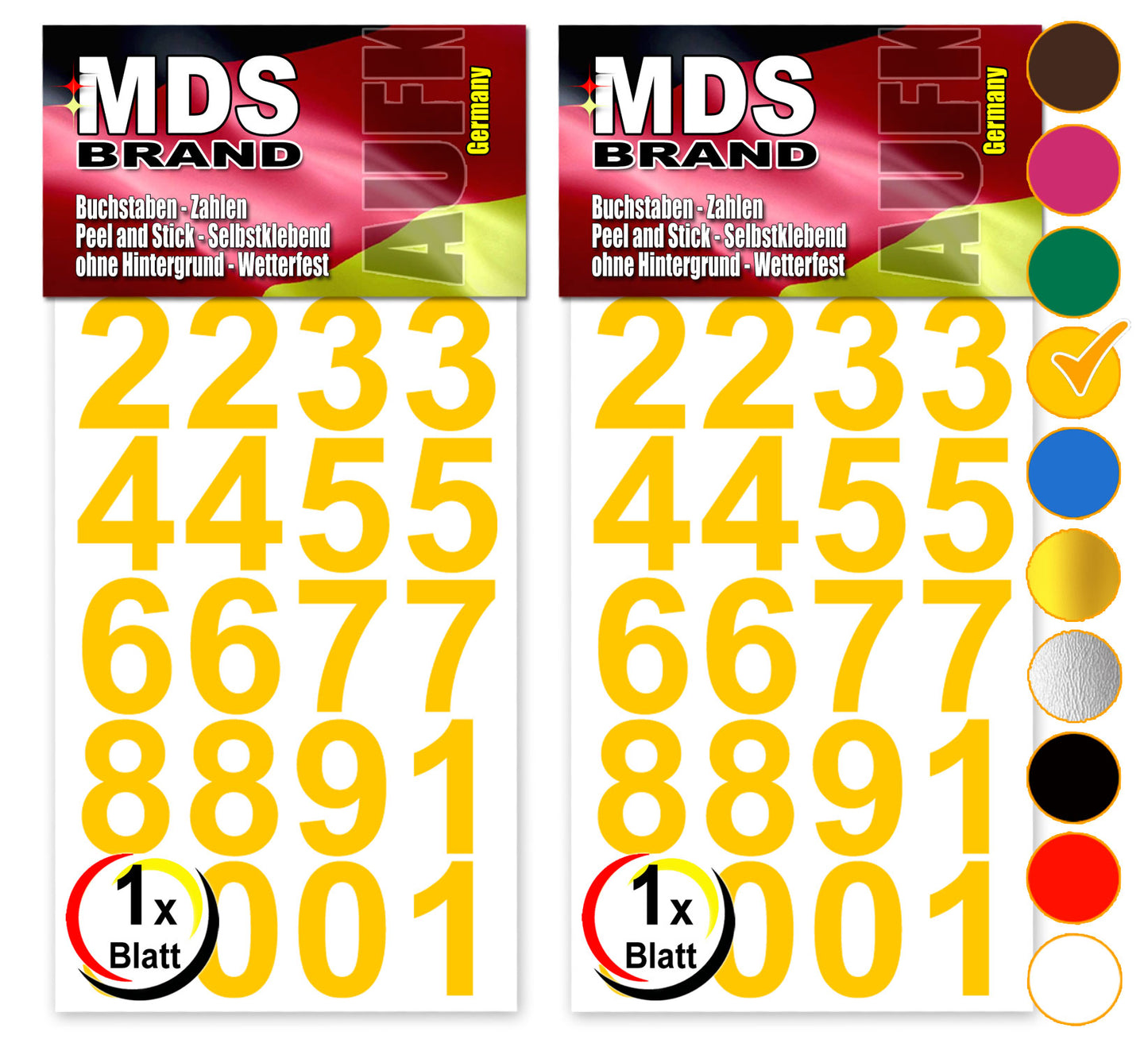 Design 3cm Zahlen Aufkleber | Selbstklebende Klebezahlen | Vinyl Hausnummern zum Aufkleben für Briefkasten, Mülltonnen Aufkleber, Buro Aufkleber, Zahlen für Außen & Innen