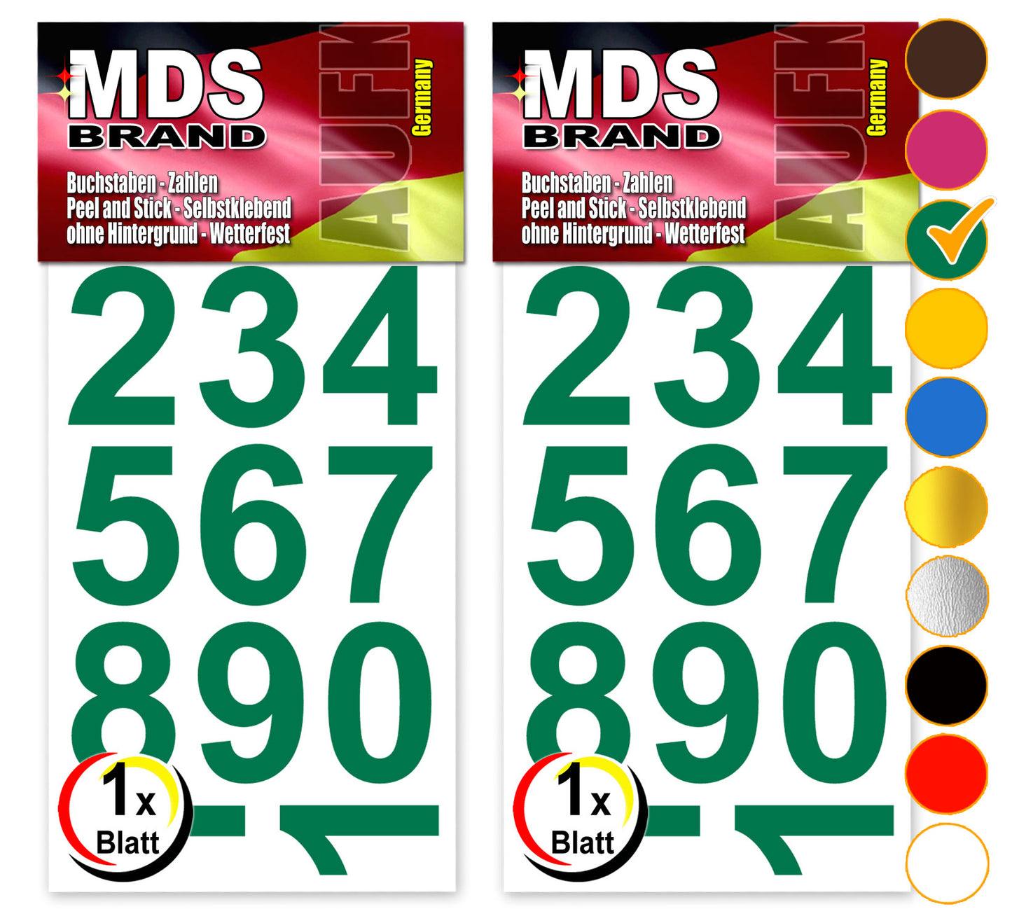 Design 4cm Zahlen Aufkleber | Selbstklebende Klebezahlen | Vinyl Hausnummern zum Aufkleben für Briefkasten, Mülltonnen Aufkleber, Buro Aufkleber, Zahlen für Außen & Innen