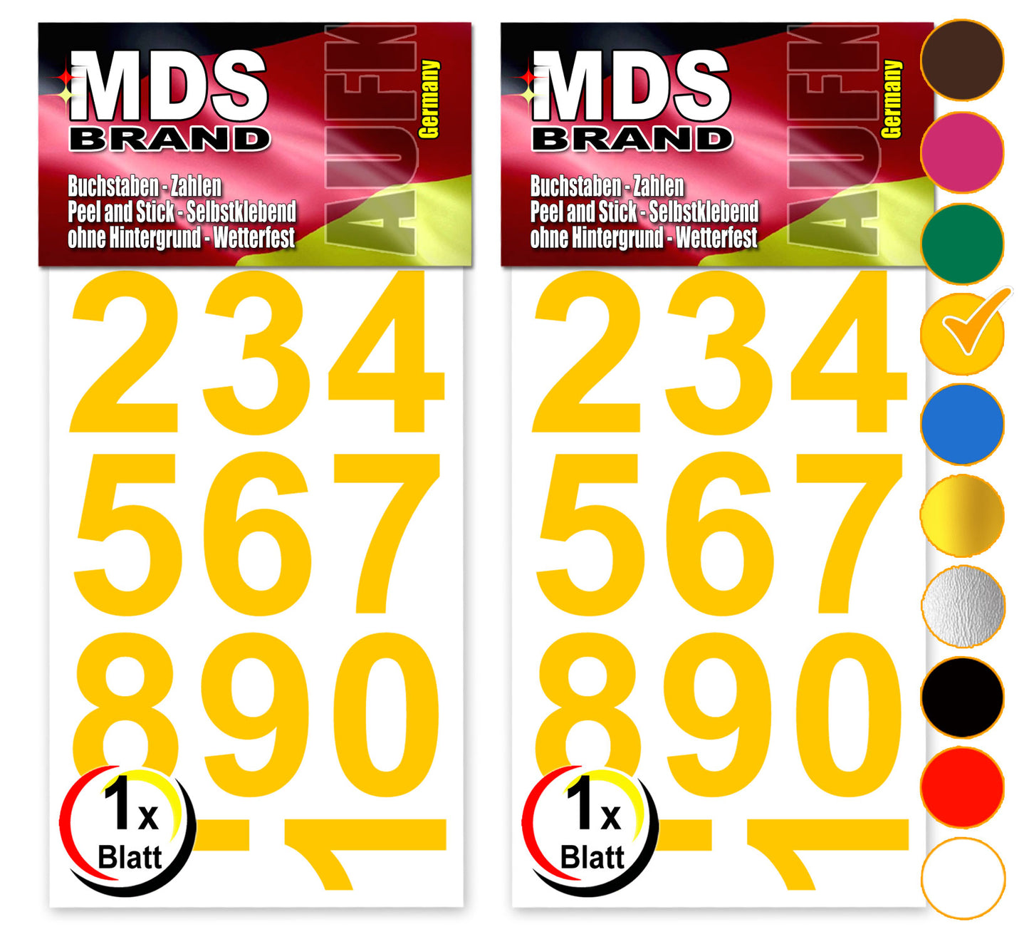 Design 4cm Zahlen Aufkleber | Selbstklebende Klebezahlen | Vinyl Hausnummern zum Aufkleben für Briefkasten, Mülltonnen Aufkleber, Buro Aufkleber, Zahlen für Außen & Innen