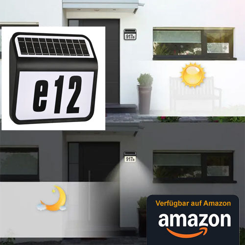 Steinel LED Solar Leuchte XSolar LH-N edelstahl, Dämmerungsschalter, 2500 mAh LiFe-Akku, inkl. beleuchtete Hausnummer, 22,7 x 24,2 x 5,1 cm