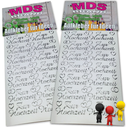Sprüche Aufkleber für Taufe, Hochzeit, Geburtstag, 2/st ideal für Einlandungskarten & Hochzeit, Gestalten Sie persönlichen Karten & Kerzen